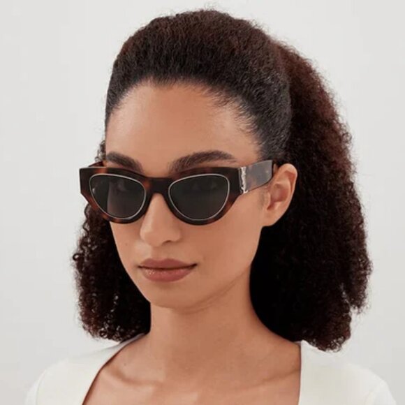 NEW SL M94 RIM 001 SAINT LAURENT SUNGLASSES WOMEN HAVANA ROUND EYEWEAR - Picture 3 of 4